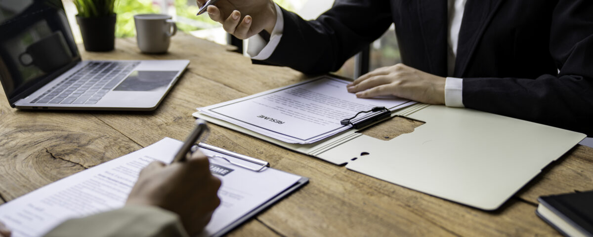 HR manager interviewing job applicant